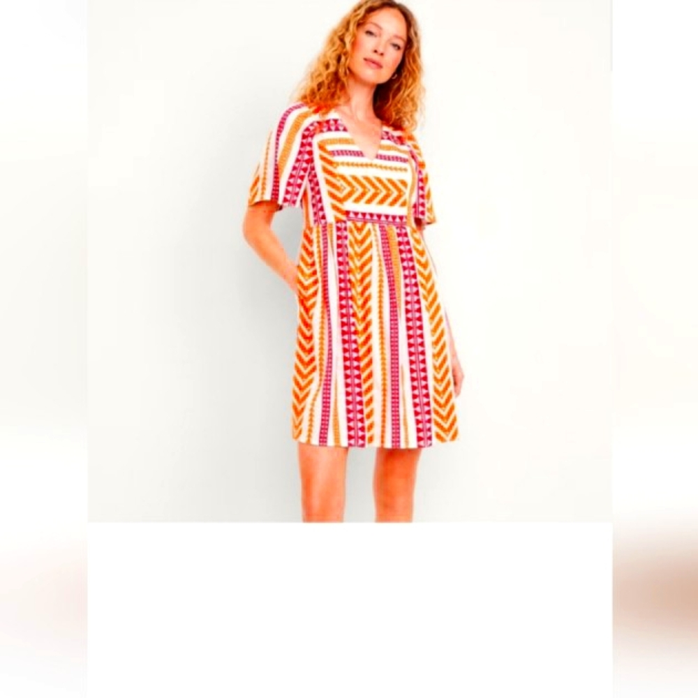 Old Navy Cotton  Boho  Tunic  V Neck  Dress M  NWOT